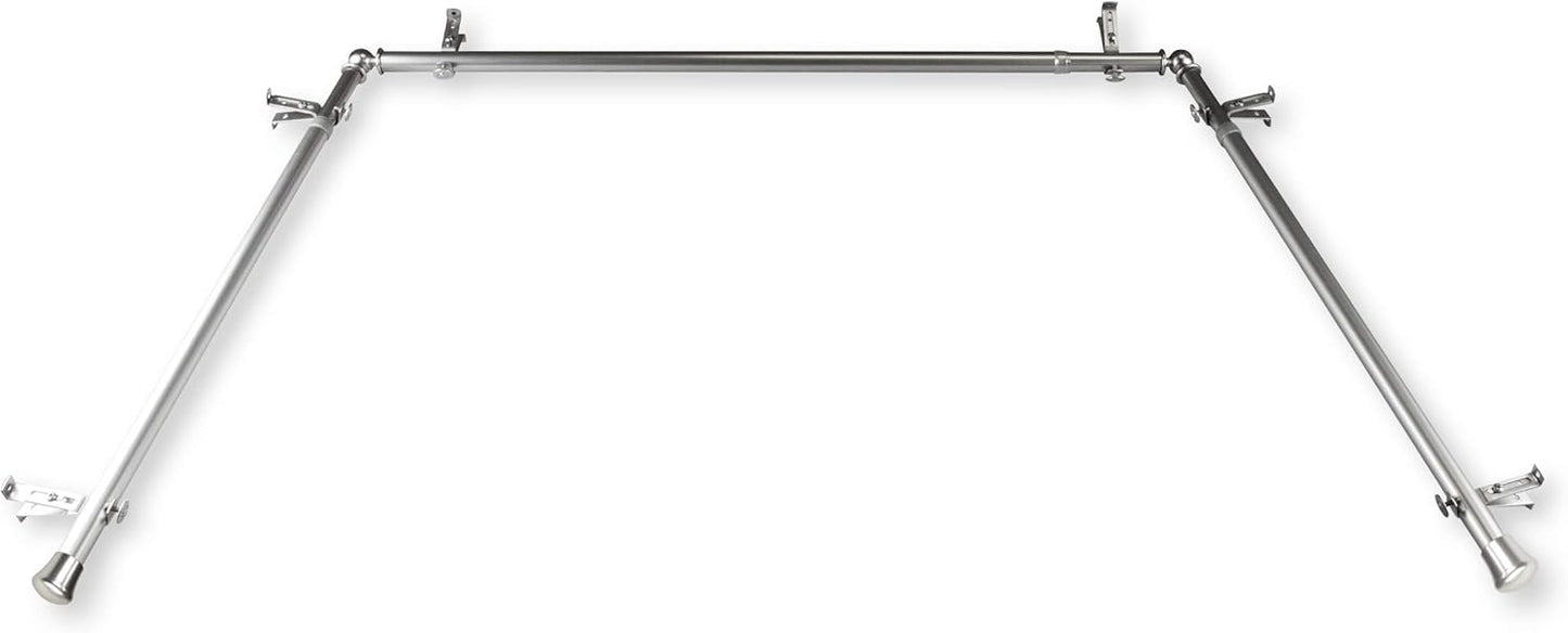Adjustable Bay Window Curtain Rod - Rod Desyne - Satin Nickel