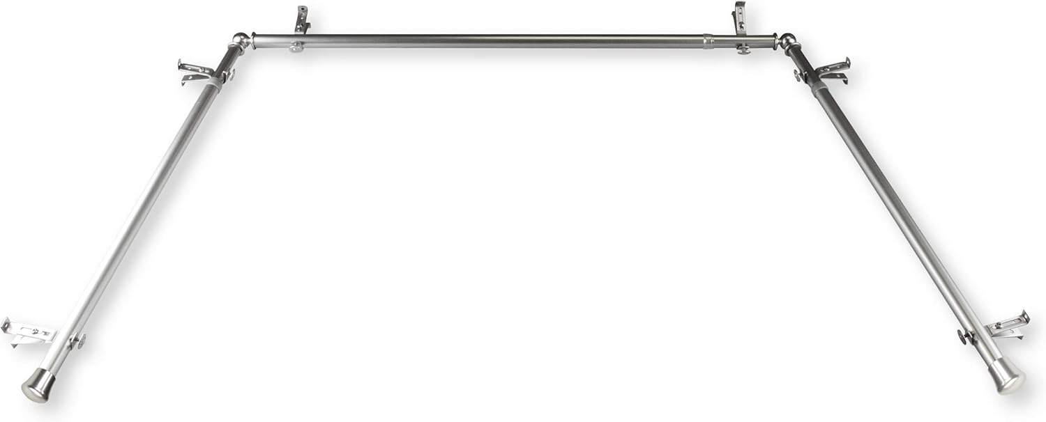 Adjustable Bay Window Curtain Rod - Rod Desyne - Satin Nickel