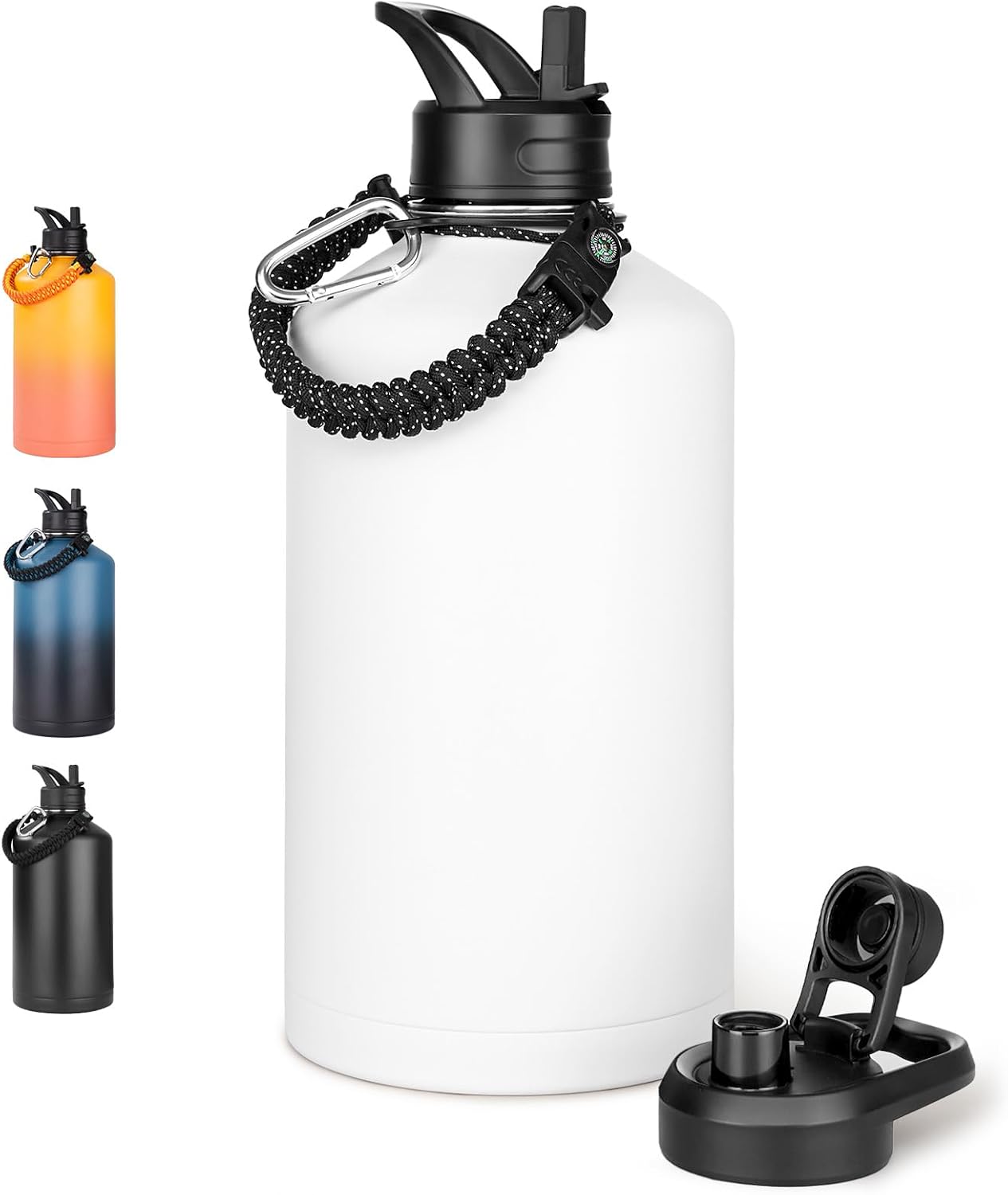 Gallon Water Bottle with 2 Lids for Sports and Outdoors