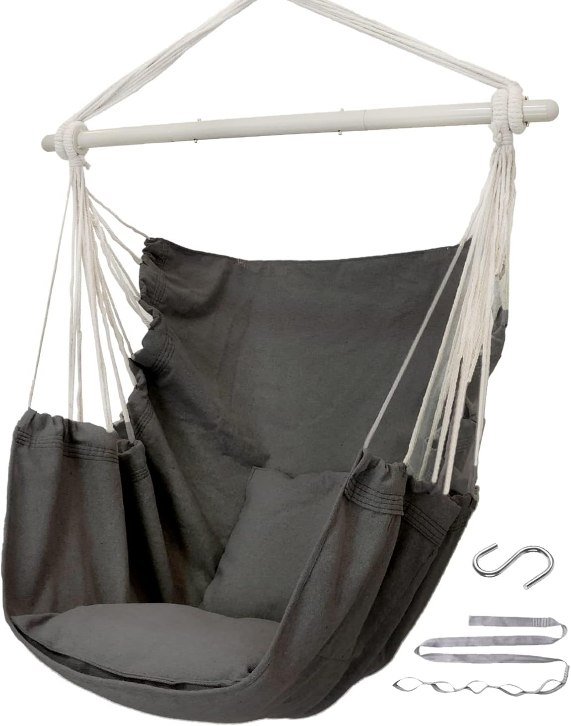 ADVOKAIR Hammock Chair Swing Large Indoor with Cushions for Comfort
