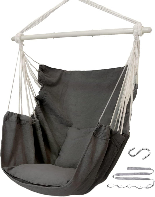 ADVOKAIR Hammock Chair Swing Large Indoor with Cushions for Comfort