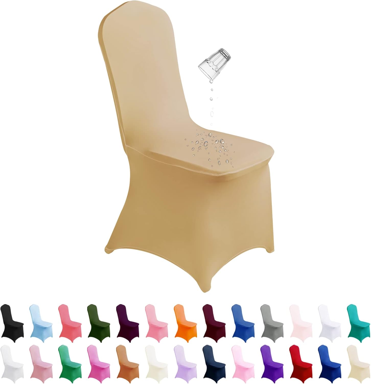 SUPERO Waterproof Spandex Chair Covers for Events and Parties