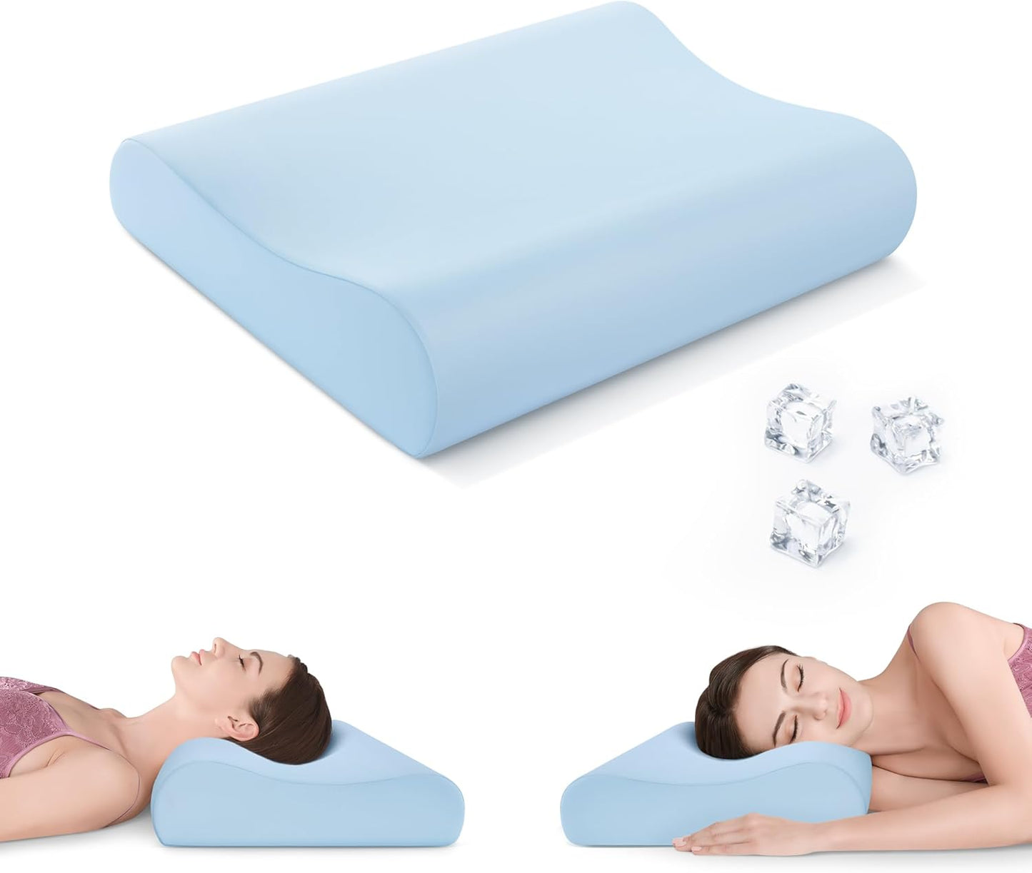 Contour Memory Foam Pillow for Neck Pain Relief and Comfort