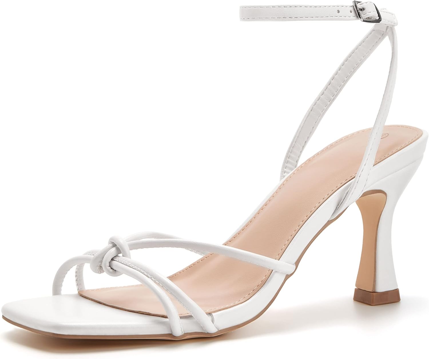 LAICIGO Women's Square Open Toe Heeled Sandals for Summer