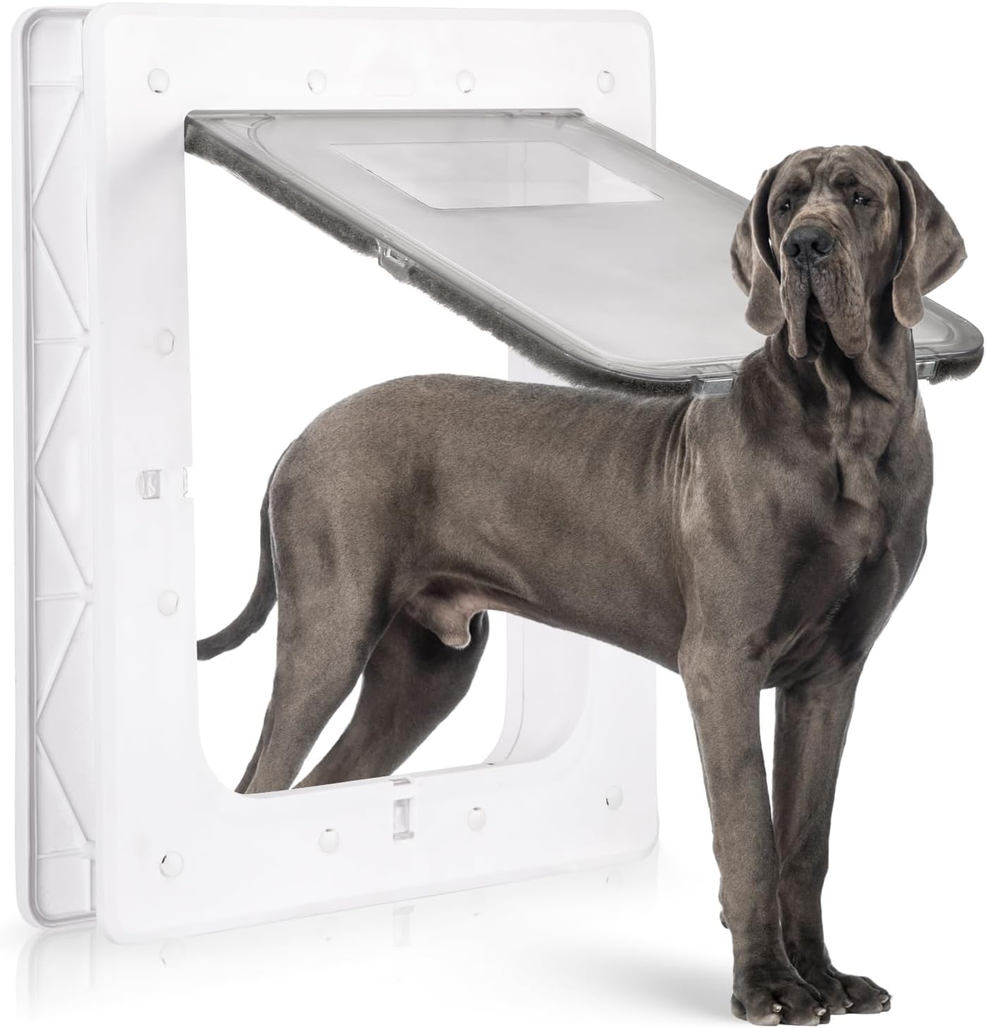Weatherproof Plastic Dog Door with Secure Locking Panel for Pets