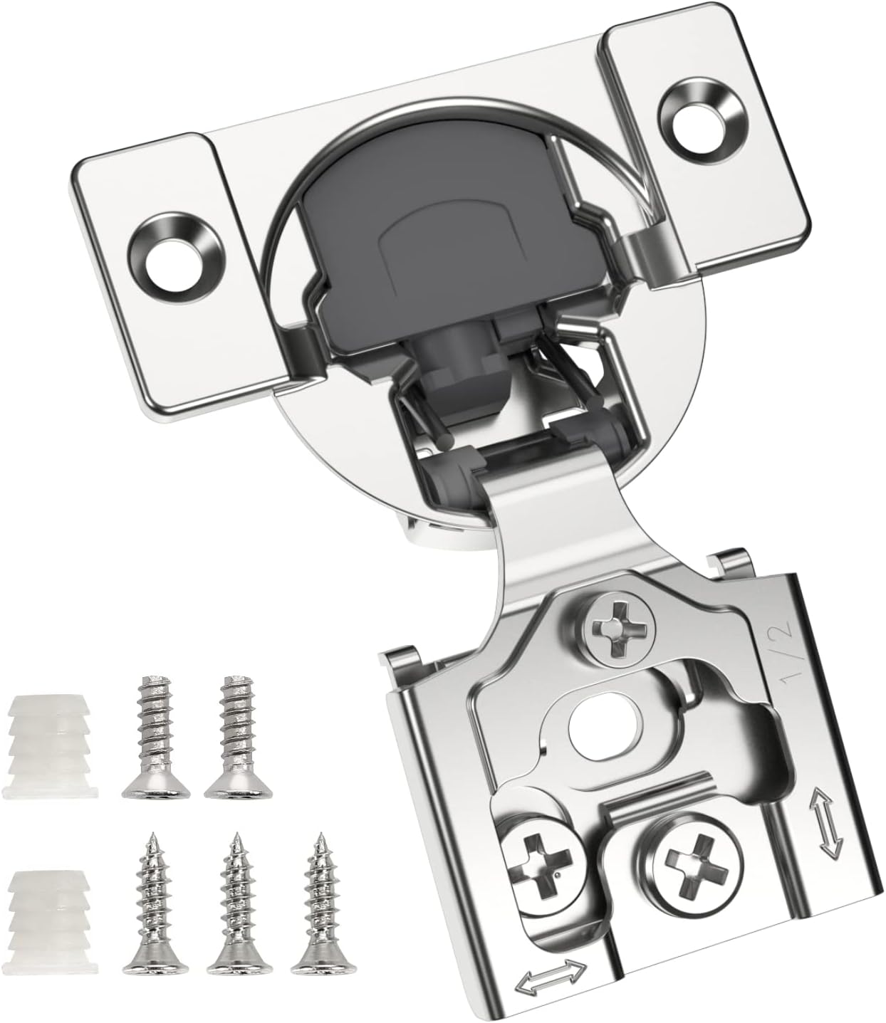 60 Pack 1/2 Overlay Soft Close Concealed Hinges for Cabinets