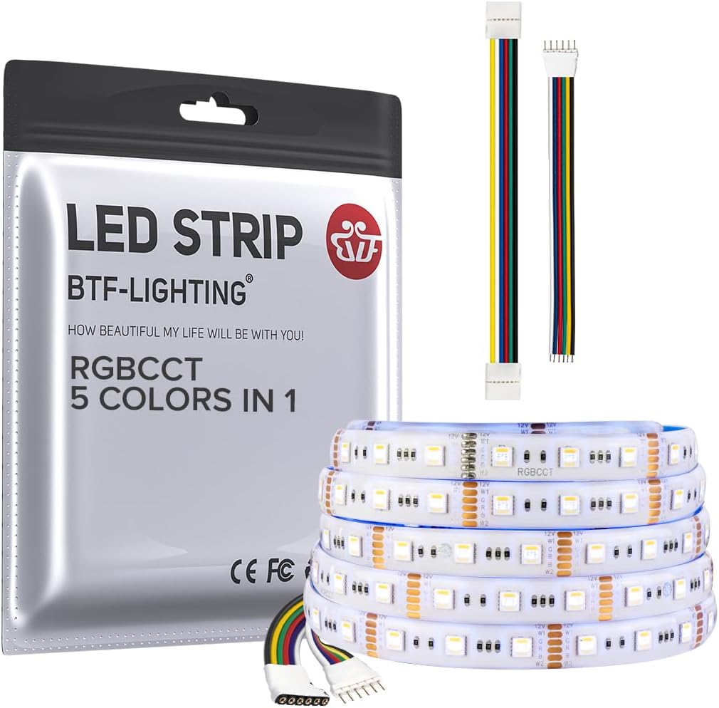 BTF-LIGHTING RGBCCT LED Strip Lights with Tunable Color Options