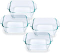 Square Glass Casserole Dishes 4 Pack - Individual Portion Oven/Microwave Safe