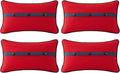 Canvas Logo Red Spectrum Indigo Sunbrella Outdoor Pillows Pack of 4