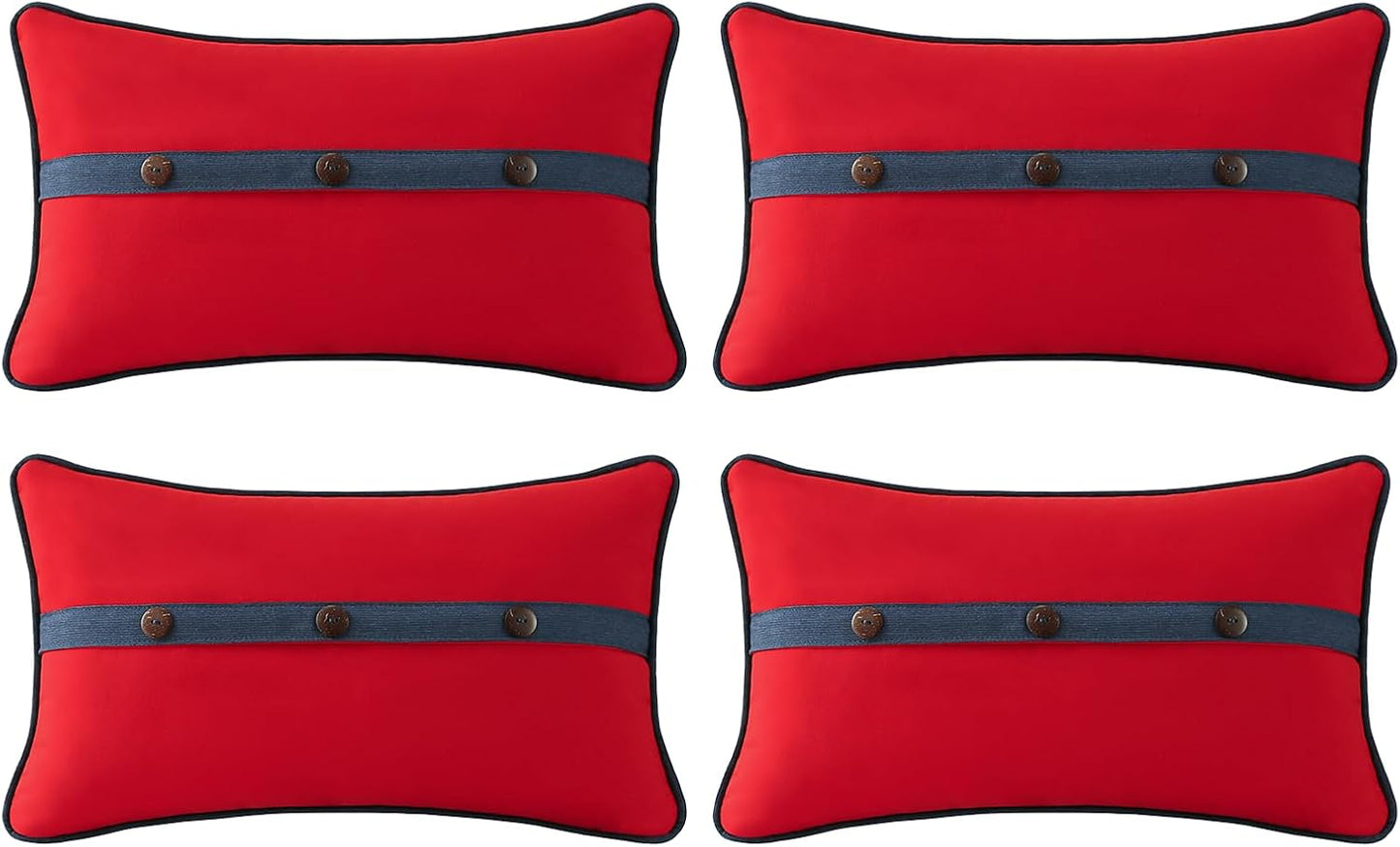 Outdoor Sunbrella Decorative Pillows with Triple Coconut Buttons