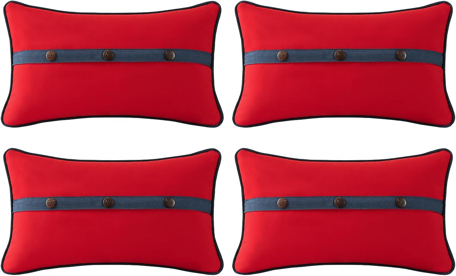 Outdoor Sunbrella Decorative Pillows with Triple Coconut Buttons
