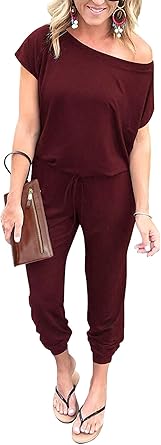 PRETTYGARDEN Women's Off Shoulder Stretchy Long Romper Jumpsuit