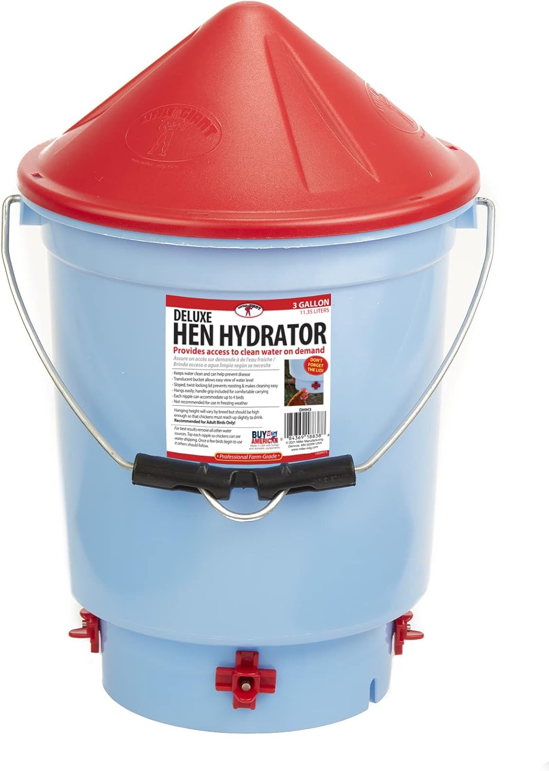Little Giant Deluxe 3 Gallon Hen Hydrator | Made in USA