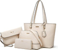 Women 4pc Handbag and Wallet Set - Tote, Messenger, Clutch, Card