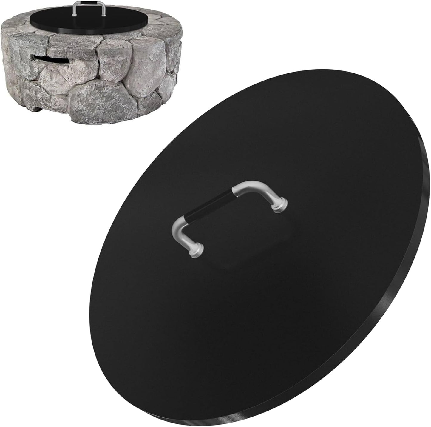 28 Inch Universal Round Fire Pit Cover for Outdoor Protection