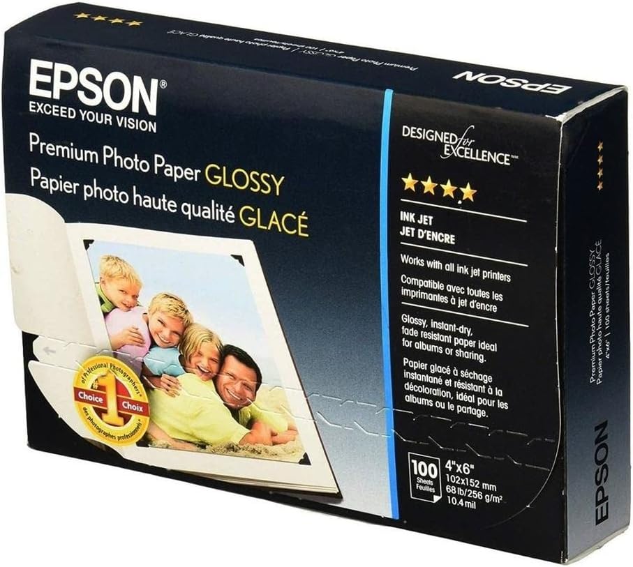 Epson High-Gloss Photo Paper 4x6, Pack of 100