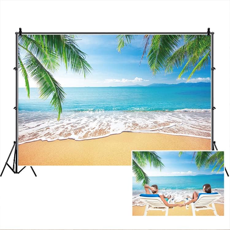 Tropical Beach Backdrop 10x8ft for Luau Party and Photography