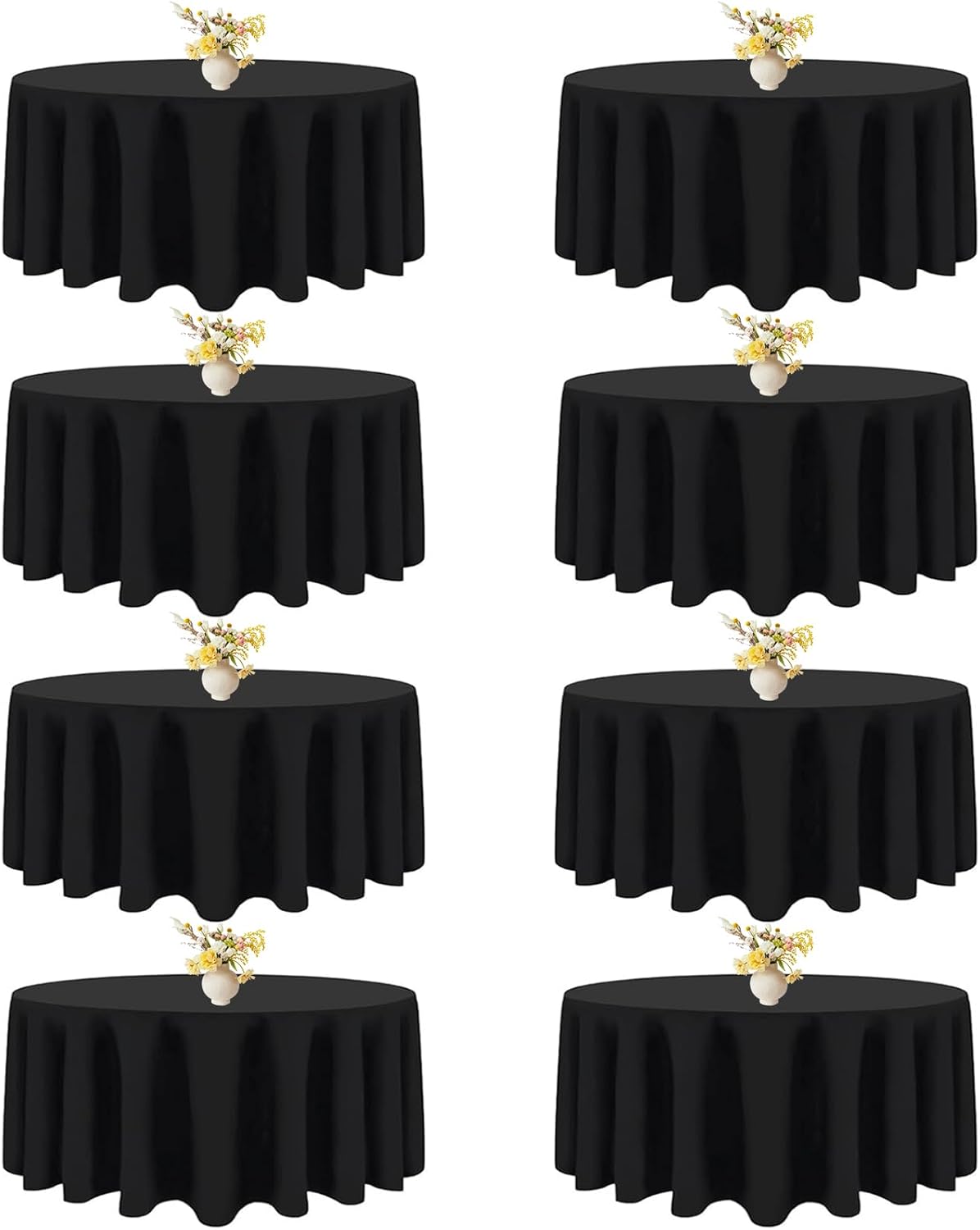 Premium 90 Inch Black Round Tablecloths for Elegant Events