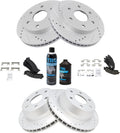 TRQ Front & Rear Brake Pad & Rotor Kit - Performance Ceramic Fit