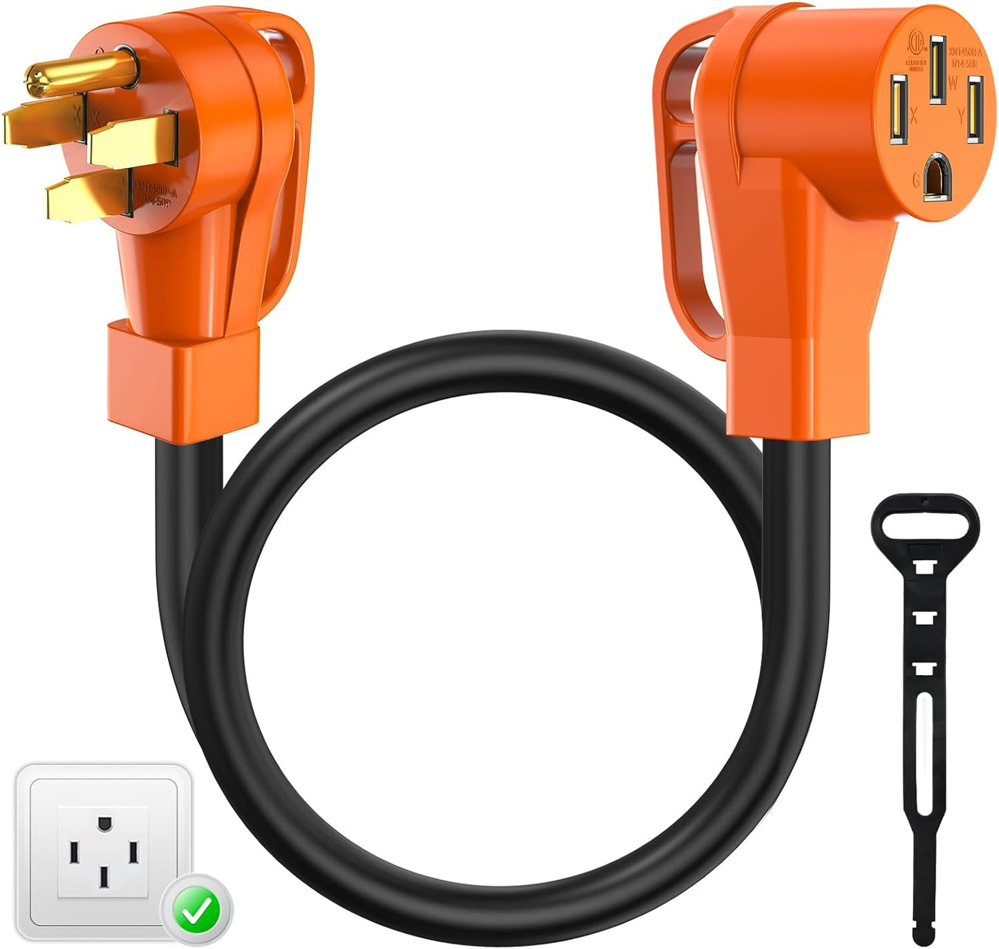 Tera 50 Amp RV & EV Extension Cord 3 FT with Grip Handle