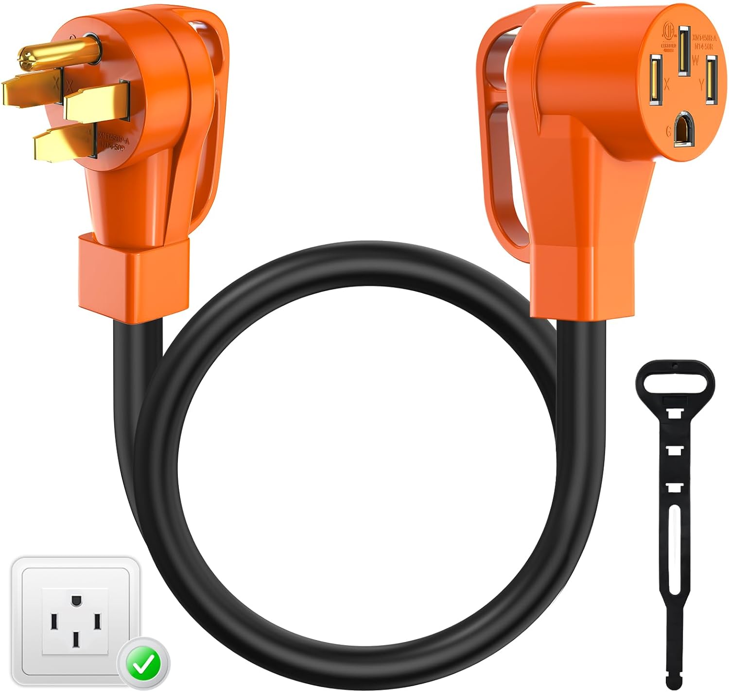 Tera 50 Amp RV & EV Extension Cord 3 FT with Grip Handle