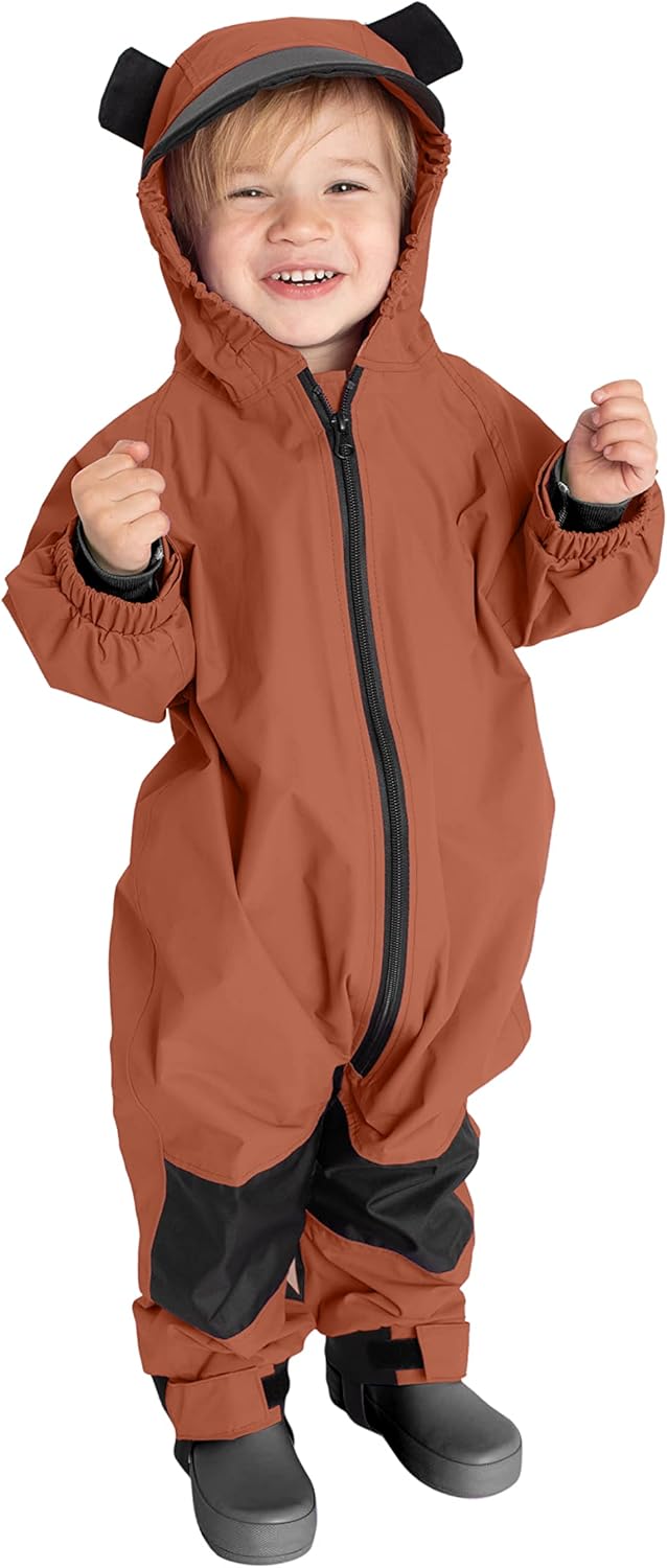 Cuddle Club Kids Toddler Rain Suit - Waterproof Coverall for Play