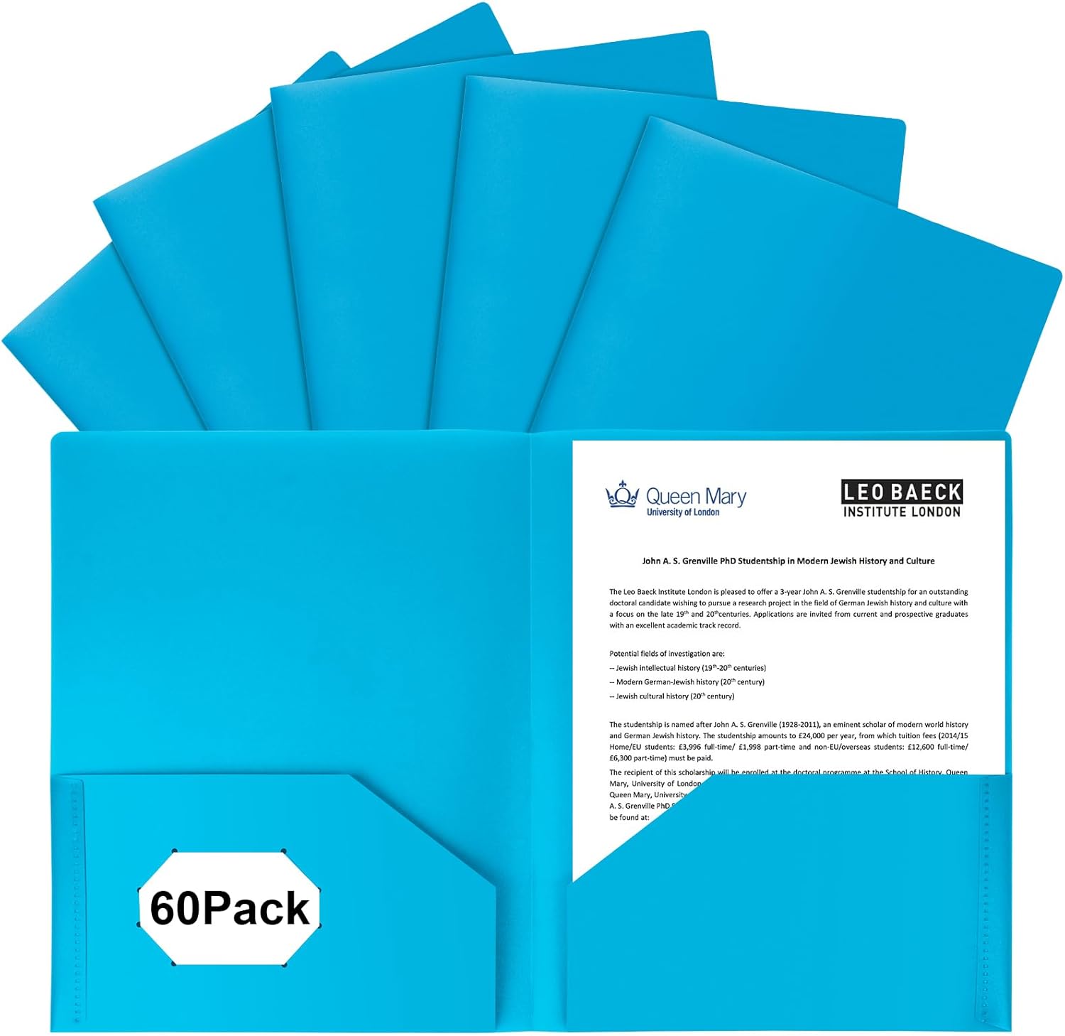Durable Plastic Folders with Pockets for School and Office Use