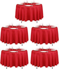 LTC LINENS 90 in Round Tablecloth Red - Wrinkle Resistant Table Cover