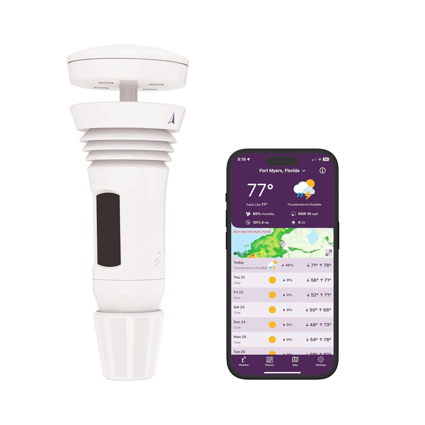 Tempest Weather System with Wind Meter and Rain Gauge for Home