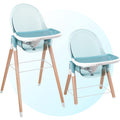 Blue 6 in 1 Wooden High Chair for Babies & Toddlers - Convertible