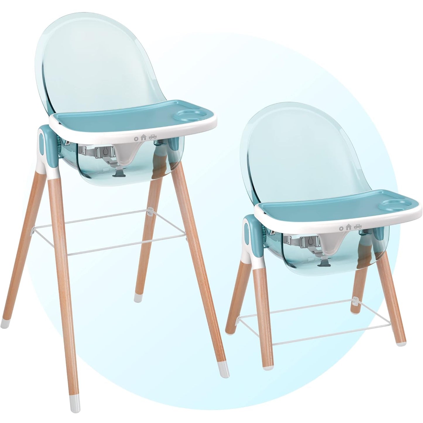 Children of Design 6 in 1 Deluxe Wooden High Chair for Kids
