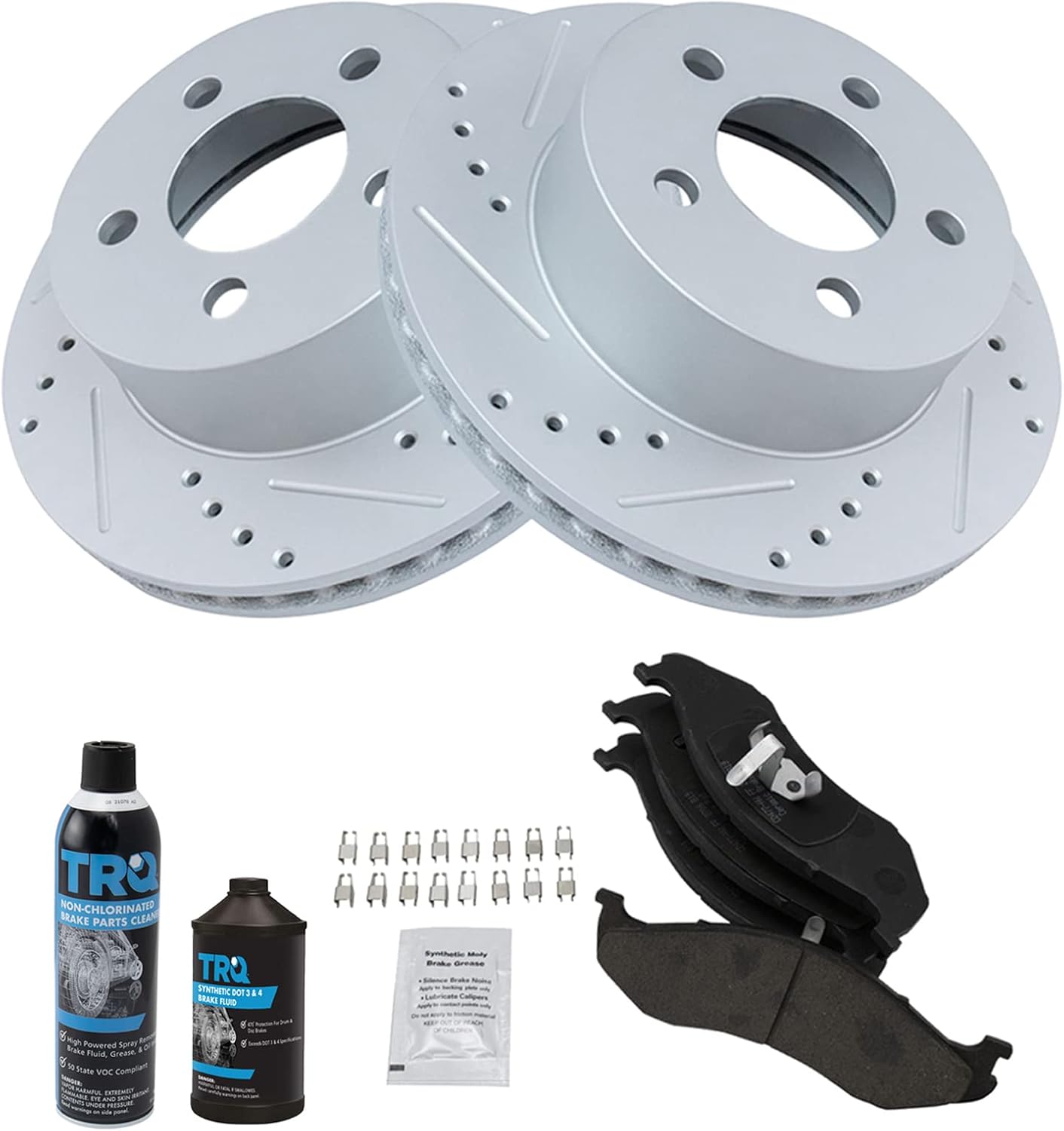 TRQ Front Performance Brake Pad & Rotor Kit for Jeep Cherokee