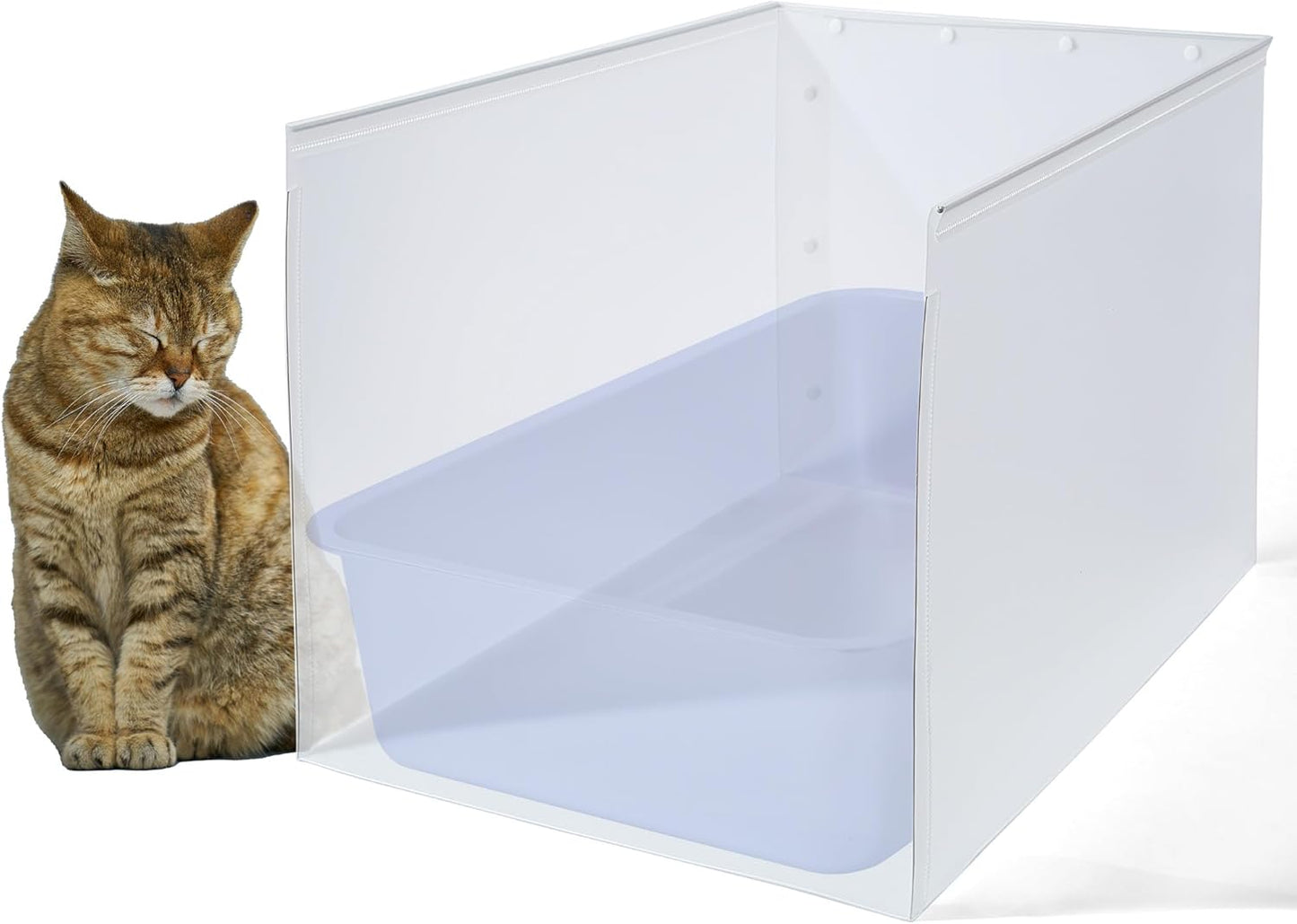 Large Cat Litter Box Enclosure with High Side Pee Shields