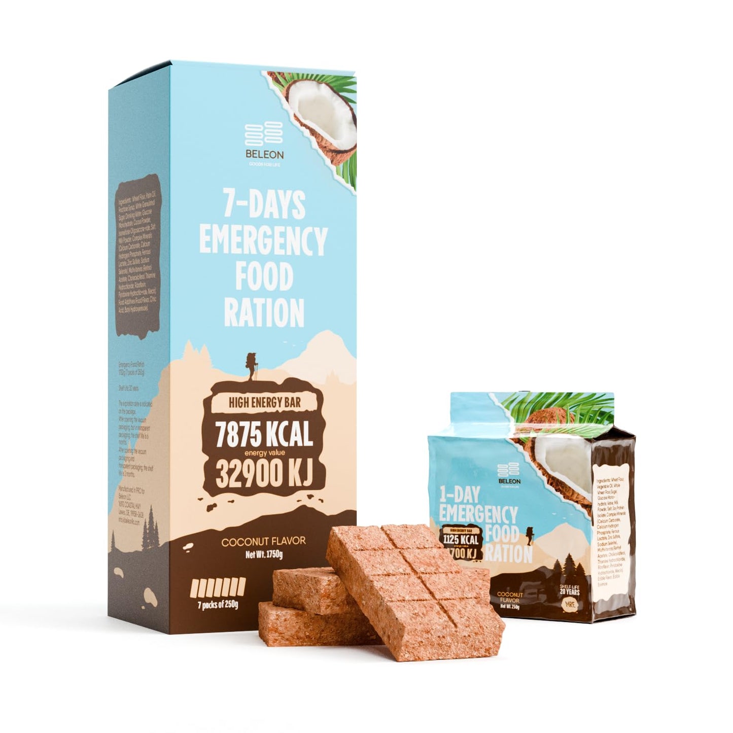 MRE Emergency Food Supply - 7-days Coconut Biscuit Bars
