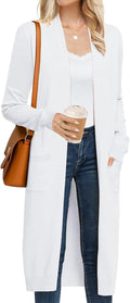 Women's Long Cardigan Sweater Maxi Duster - Lightweight, Stretchy