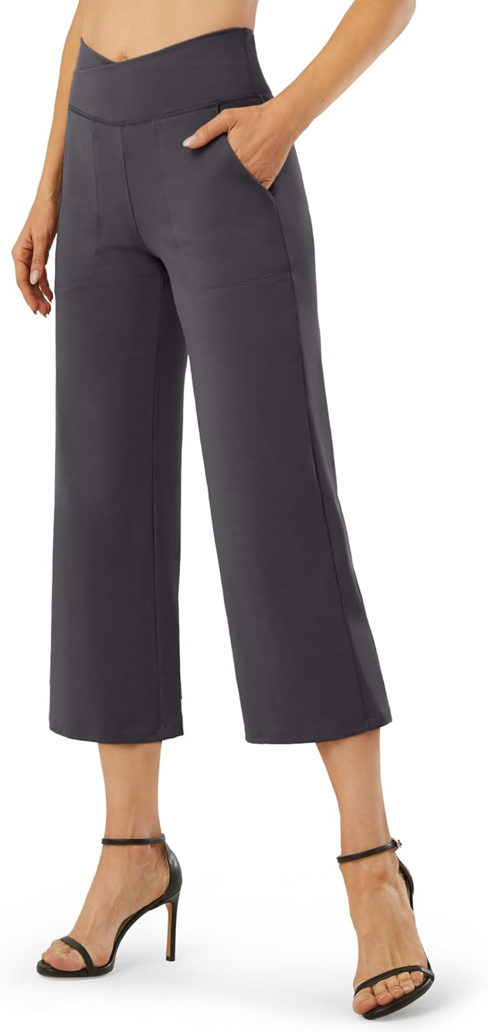 G4Free Capri Pants for Women - Stylish Wide Leg Yoga Capris