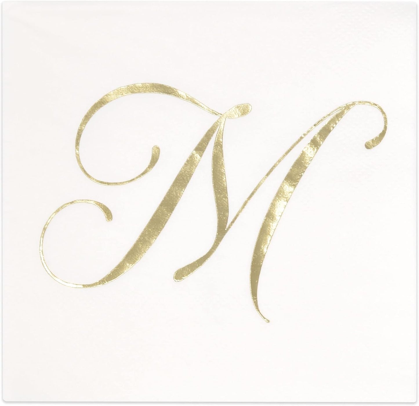 Gold Monogram Cocktail Napkins - Elegant Hand Napkin Set