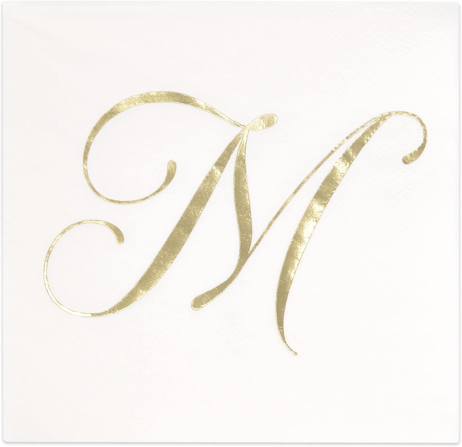 Gold Monogram Cocktail Napkins - Elegant Hand Napkin Set