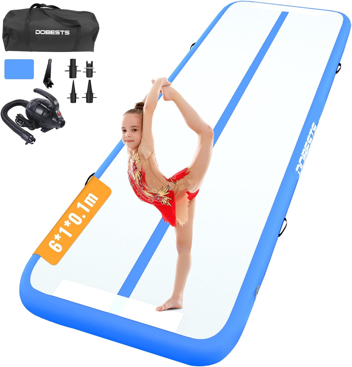 DOBESTS Gymnastics Mat Inflatable Tumble Track for Home Use