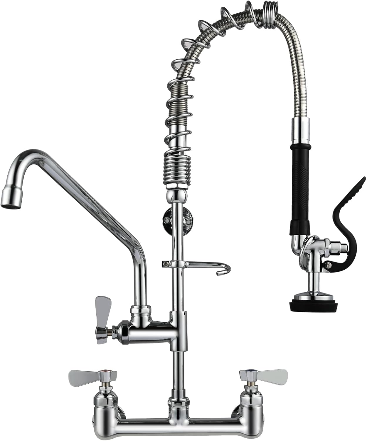 25 Height Commercial Faucet Wall Mount with Sprayer for Sinks