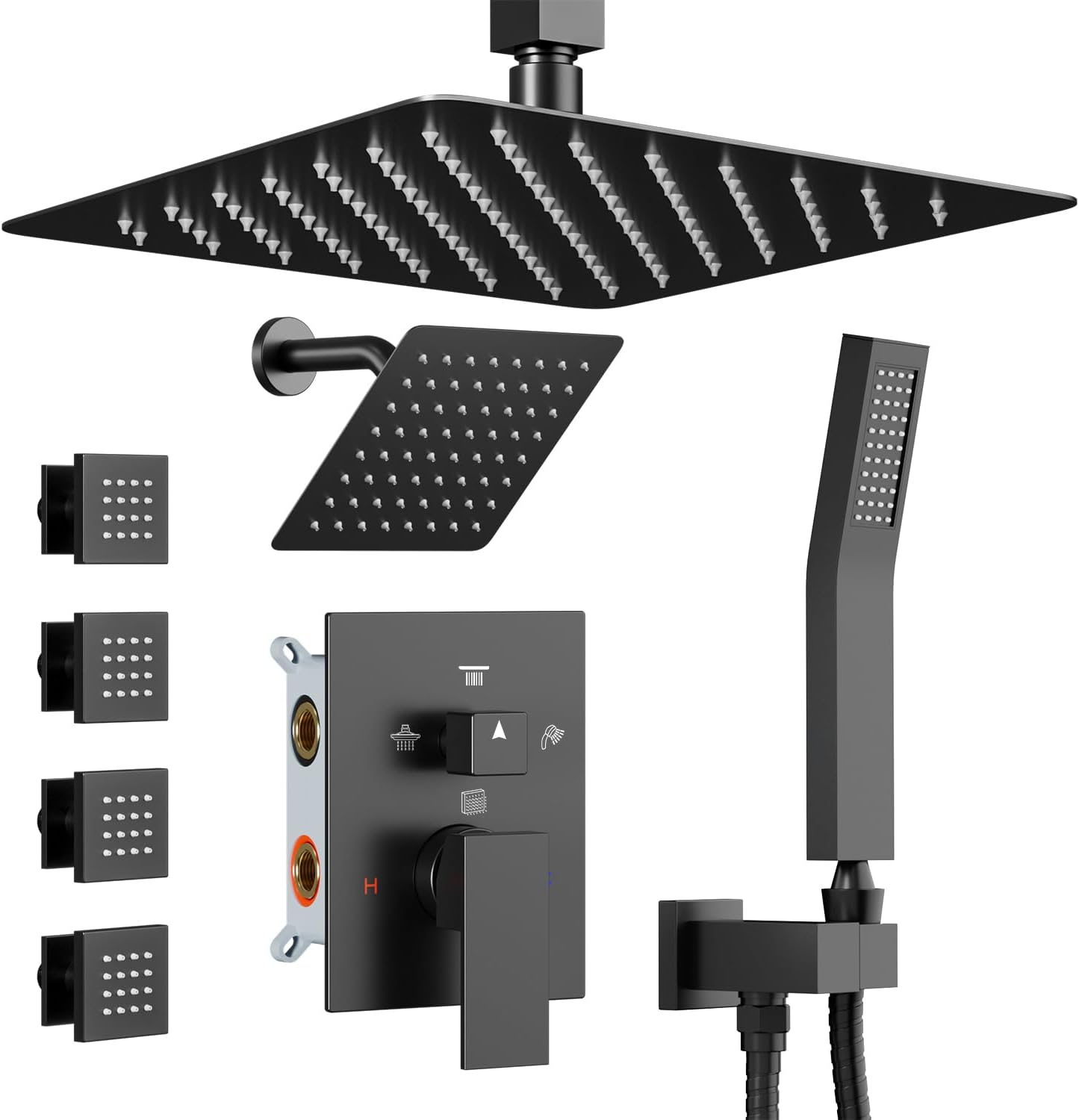 Luxurious Shower Systems with 4 Body Spray Jets for Comfort
