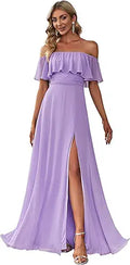 Off The Shoulder Ruffle Maxi Dress - Flowy Beach & Party Dress