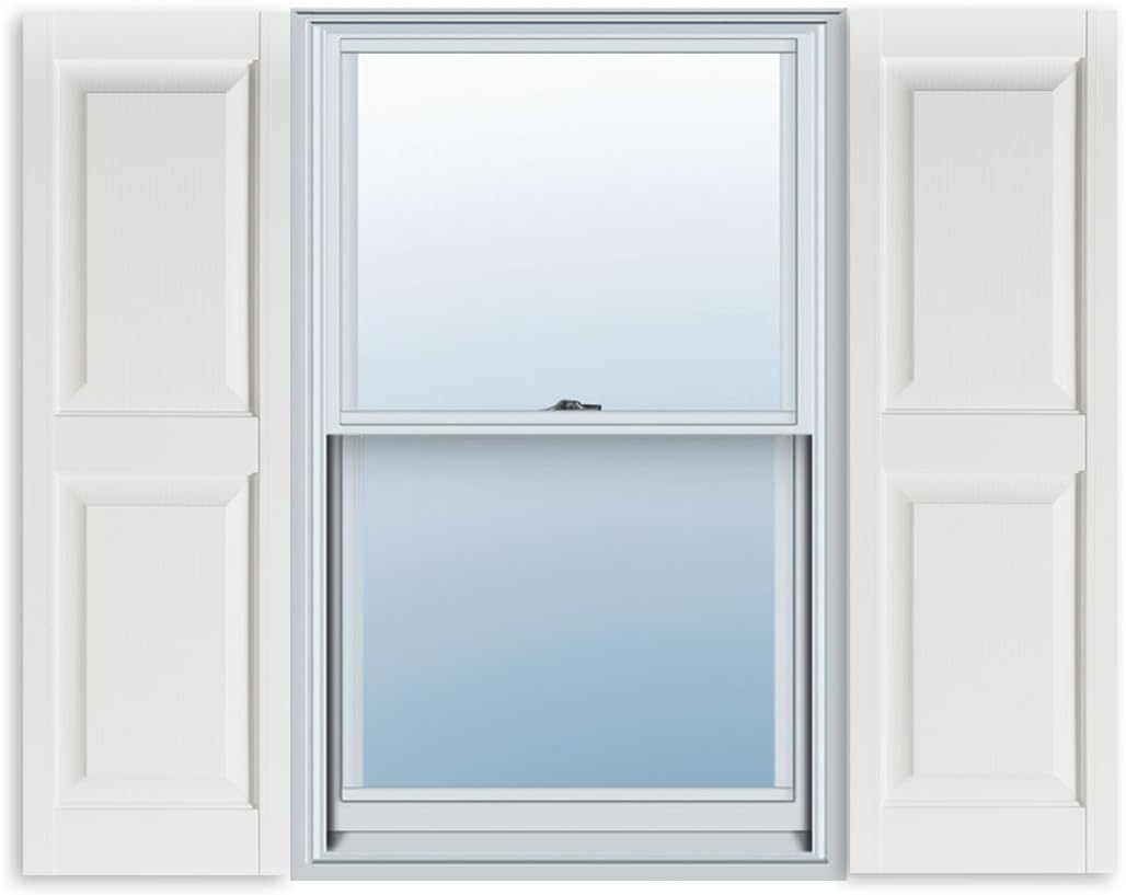 Exterior Solutions Standard Raised Panel Vinyl Shutters, 15in x 55in