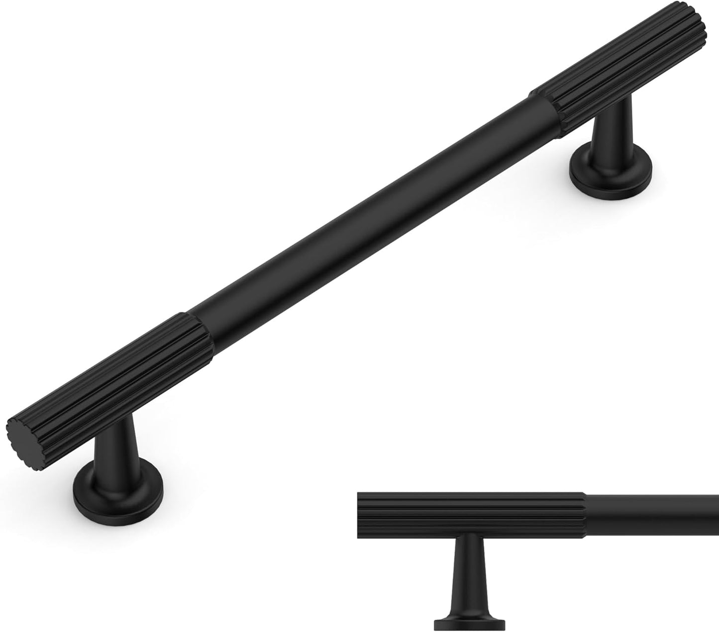 Amerdeco 10 Pack Matte Black Cabinet Pulls for Kitchen Use