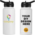 Personalized Custom Water Bottles with Text Logo Print 32oz Sports