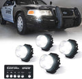 Xprite 4PCS LED Hideaway Strobe Lights Kit - Bright 20-Mode Strobe