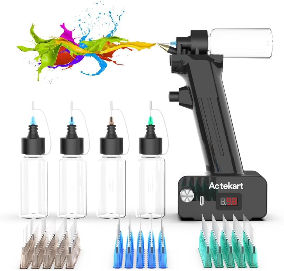 Portable No-Clean Cordless Airbrush Kit - 350 nozzles, 30PSI, Rechargeable