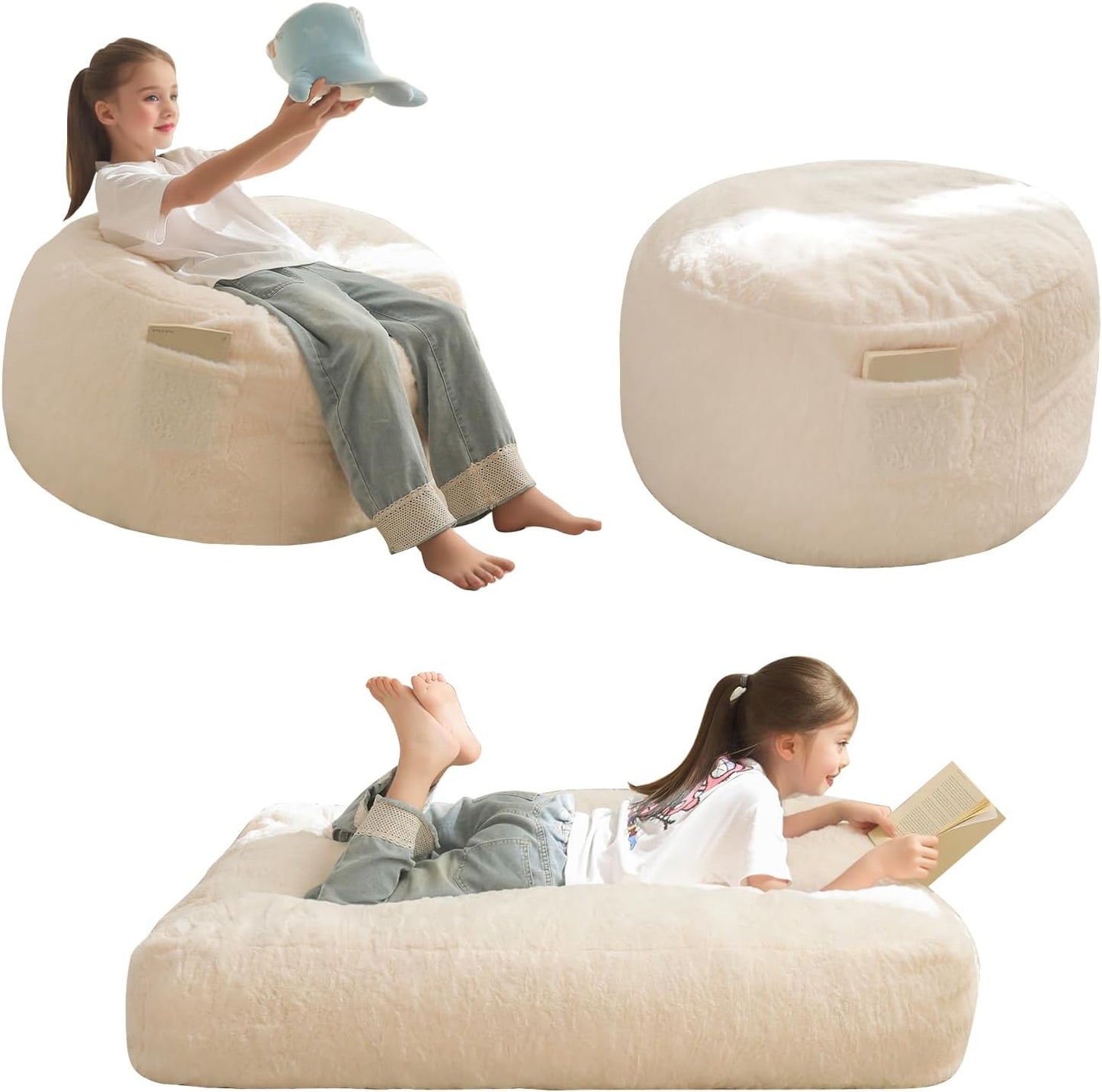 MAXYOYO Bean Bag Chair Bed for Kids - Convertible Comfort