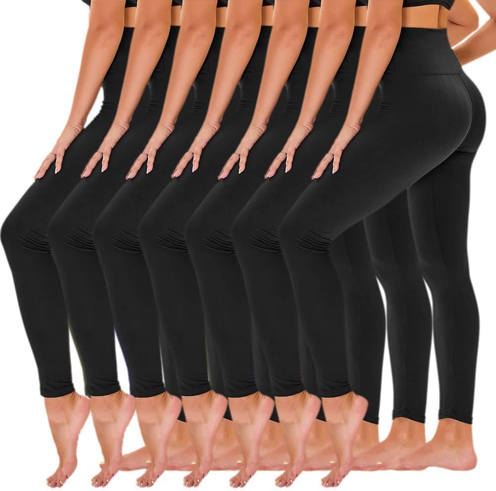 TNNZEET 7 Pack Leggings for Women - Ultra Soft High Waisted Pants