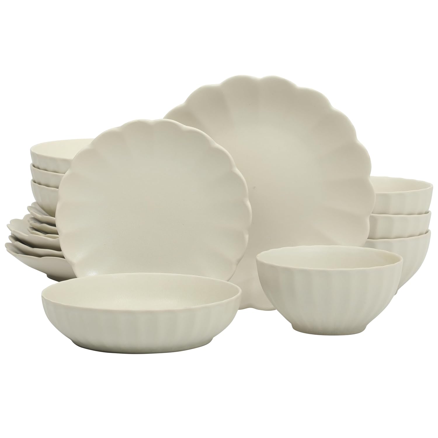 Gibson Elite Malibu Shore 16 Piece Scallop Dinnerware Set